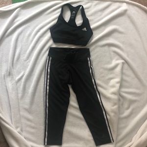 Adidas 3 stripe workout set, perfect condition